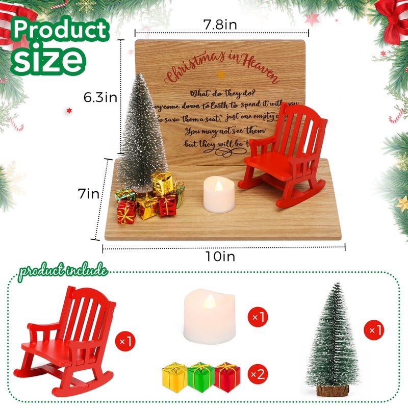 NEWLIGHTURE Christmas in Heaven Decoration Christmas Memorial Candle Holders Rocking Chair Ornament Save A Seat Memorial Gift - Image 3